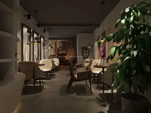 简约风格咖啡厅室内装修效果图-城起装修效果图