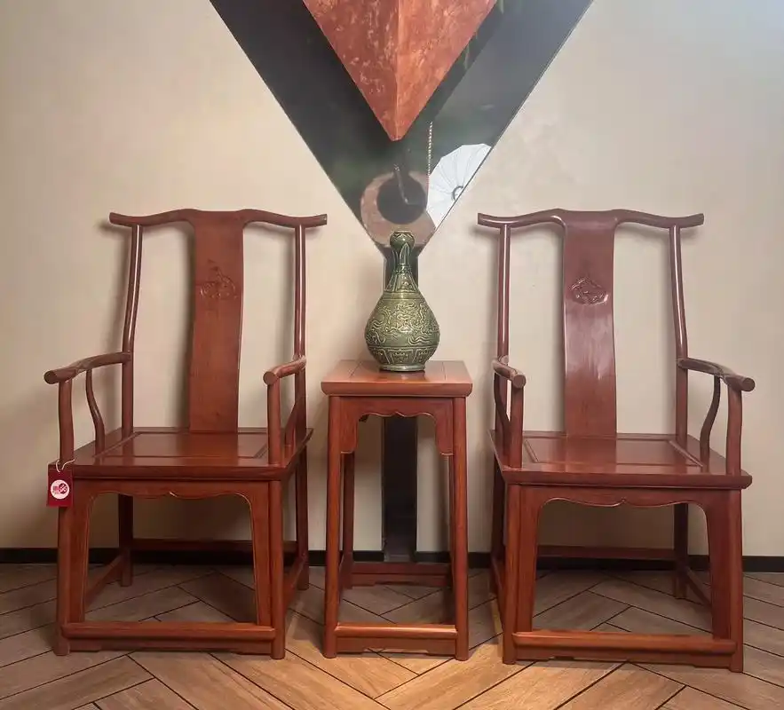 子京木.品名:四头官帽椅 材质:海南紫荆木 规格:椅子高11 - 抖音