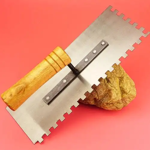 抹泥板 带齿 方齿镘刀 贴瓷砖工具锯齿抹子瓦工水泥灰刀 加厚批刀