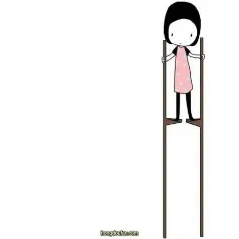 踩高跷的小女孩简笔画