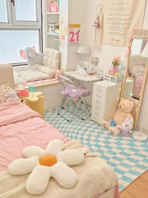 ins风卧室|敲温柔的奶油少女心小屋,独居女生的幸福小天地