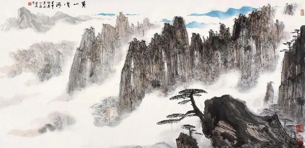 【黄山云海 镜框 设色纸本】拍卖品_图片_价格_鉴赏_绘画_雅昌艺术品