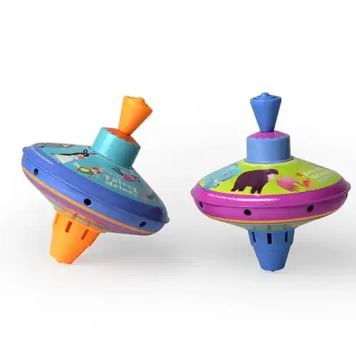 mideer弥鹿儿童铁皮按压式旋转陀螺益智休闲互动户外玩具3-6岁