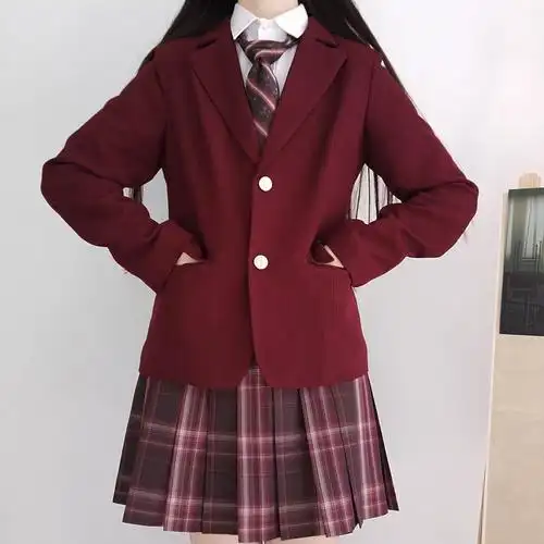 正版原创jk制服女西装刺绣外套学生西服加厚上衣通勤新年限定款
