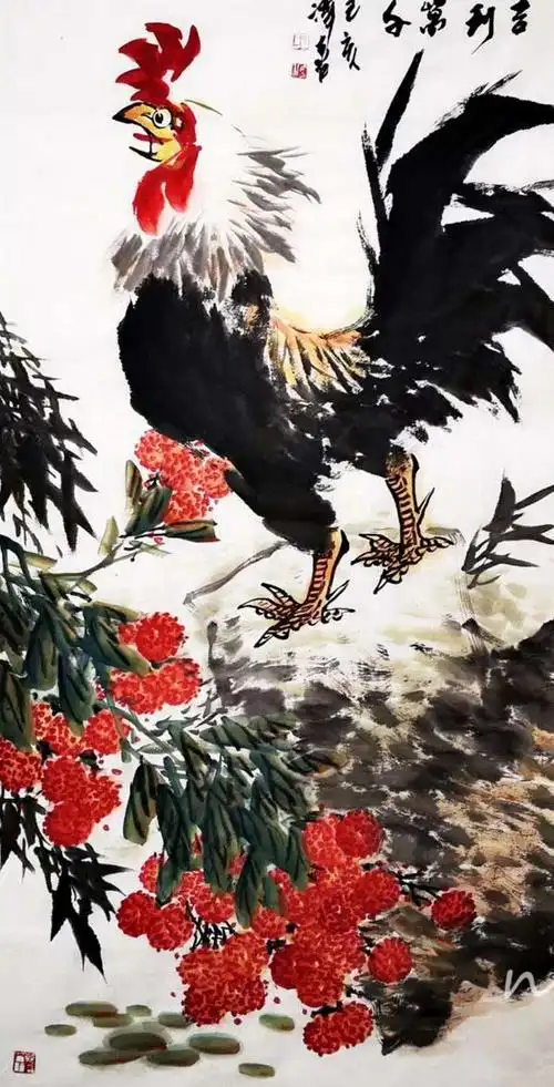 五德至尊中国画鸡名家王泽喜