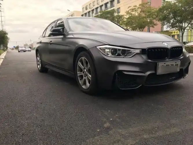 bmw宝马3系整车改色贴膜哑光金属战斗灰