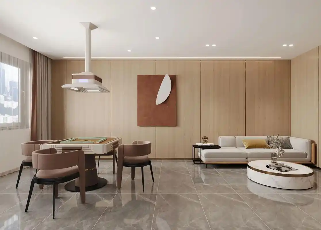 棋牌室装修效果图.这种风格你们喜欢吗?#装修 #装修效果图  - 抖音