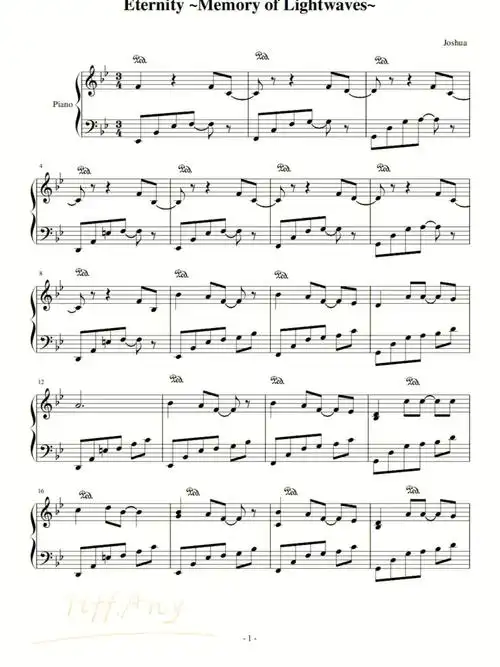 钢琴谱最终幻想插曲光波的记忆