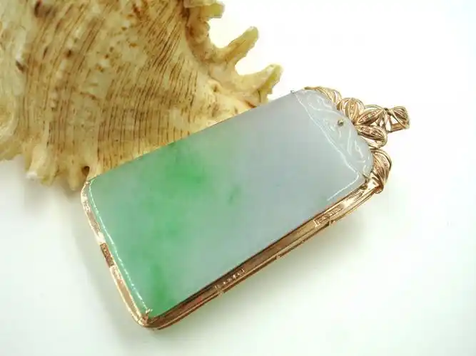 精品冰种翠色无事牌60327 批发a货翡翠 节节高 吊坠