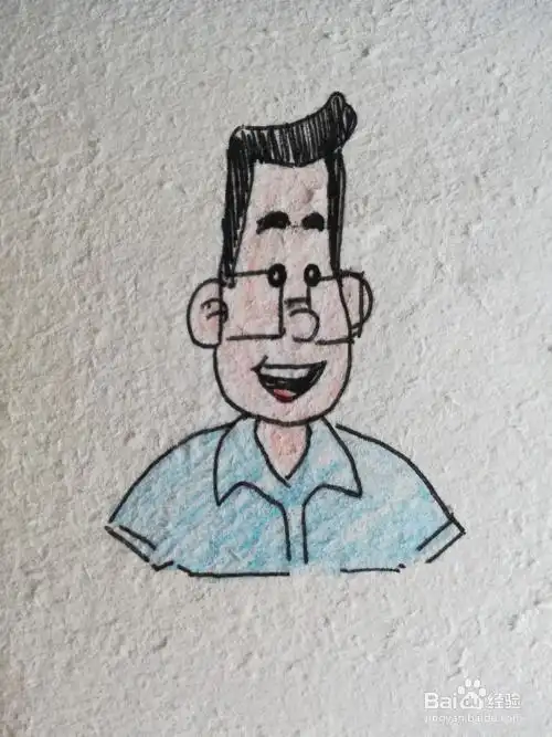 爸爸人物简笔画全身彩色