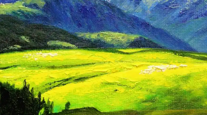 李娟《那拉提空中草原》原创精品风景油画