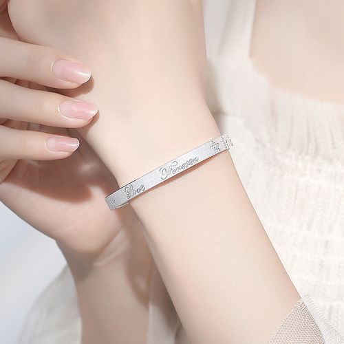星耀9999足纯银手镯女纯银年轻款2021情侣新款节日送女友礼物