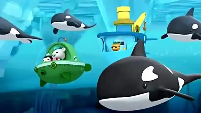 好朋友北极虎鲸帮助海底小纵队撞开冰山,最后巴克队长得救了