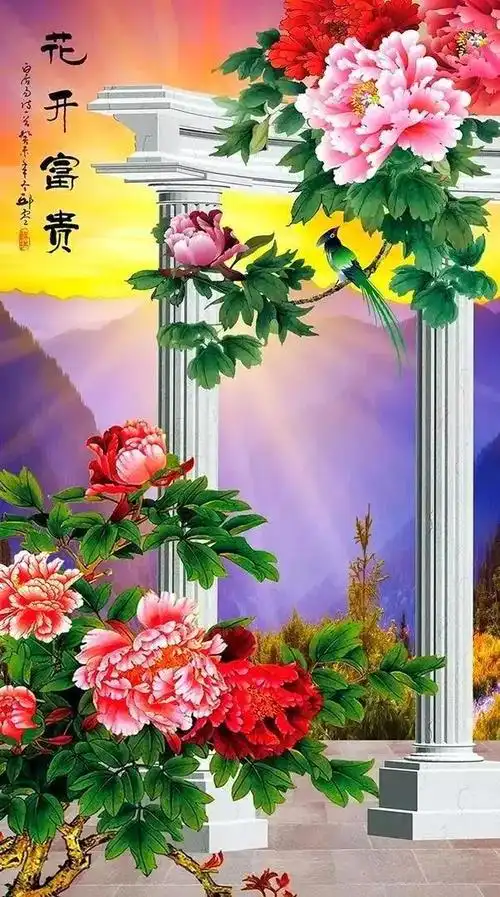 手机壁纸国色天香,富贵牡丹,锦绣前程