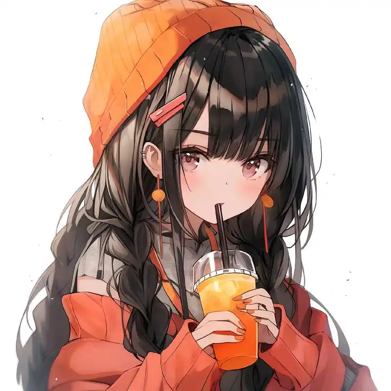 橙色系女生头像."你要成为一个阳光的人 不是因为要温暖别人  - 抖音