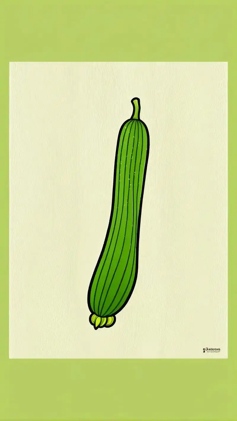 想要画出美味的丝瓜简笔画,只需要画一个椭圆加上一些弧线就可以 - 抖