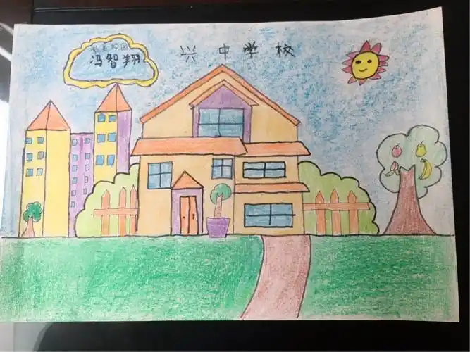 九江经开区兴中学校一(6)班"最美校园"绘画,摄影作品展