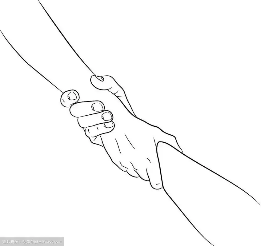 两只手互相牵着帮助的手的概念