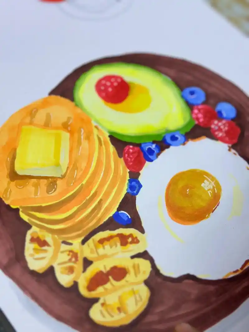 马克笔食物写生.三四年级马克笔写生#一起学画画 #画室日常