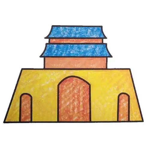 幼儿学画古城楼_简笔画 - 搜图案网