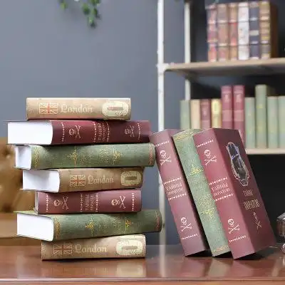 欧式复古巴洛克假书仿真书 书房办公室样板间道具装饰书摆件