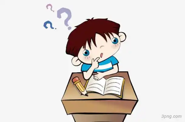 思考的小孩png素材透明免抠图片-装饰效果