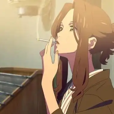 卡通抽烟图片伤感头像女生