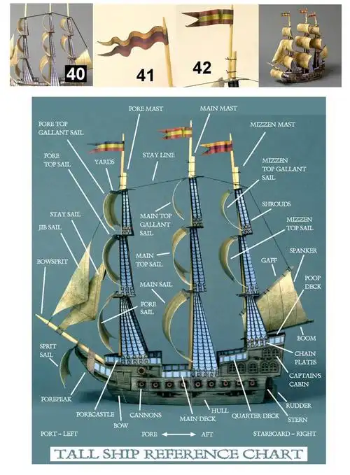 纸模制作diy手工作业益智玩具海盗船古代帆船船模舰艇