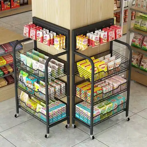 超市零食货架小食品玩具展示架网红小货架便利店收银台多层置物架