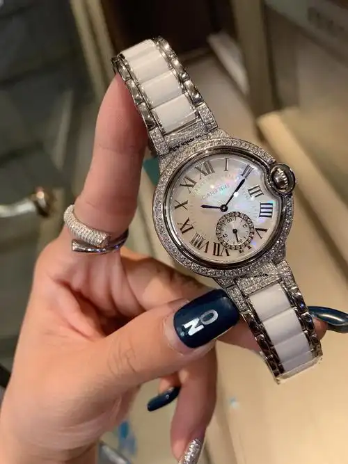 卡地亚 cartier 蓝气球系列 奢华版陶瓷钻带 单排钻石四角钻新款珠宝