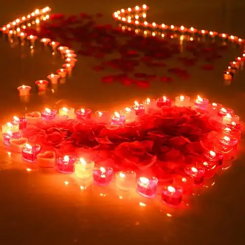 foojo心形蜡烛套装生日浪漫求婚布置表白婚庆蜡烛红色10只