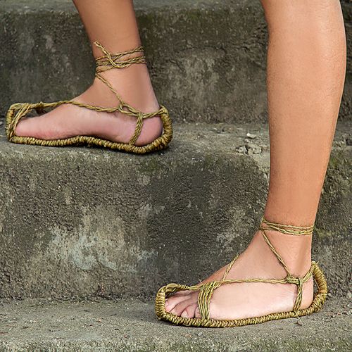 纯手工草鞋男士编织传统老式凉鞋女士夏红军表演复古潮流特色防水