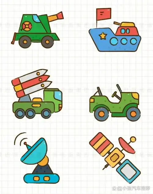汽车简笔画  轻松上手,简单又可爱,这些画作绝对是男宝宝们的最爱!