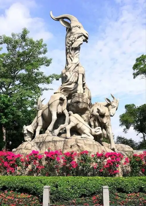 越秀公园的五羊雕像.