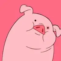 粉红猪摇摇情侣头像 卡通摇摇猪我们走情侣头像_微信头像图片大全