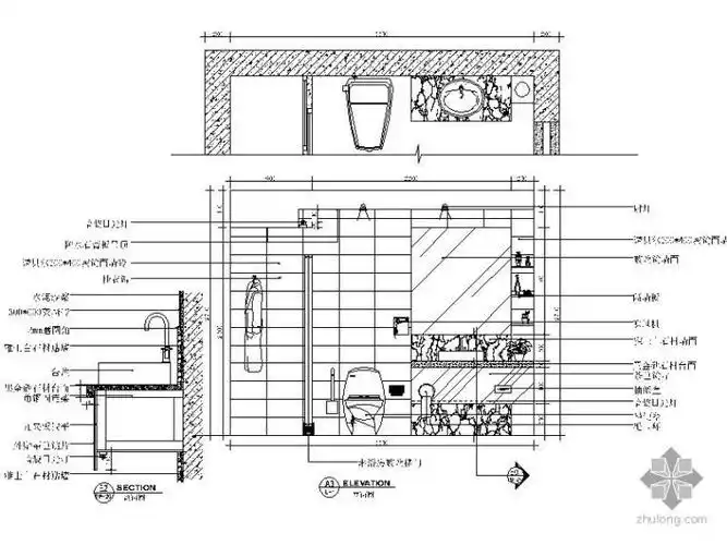 分享cad家装卫生间立面图资料下载