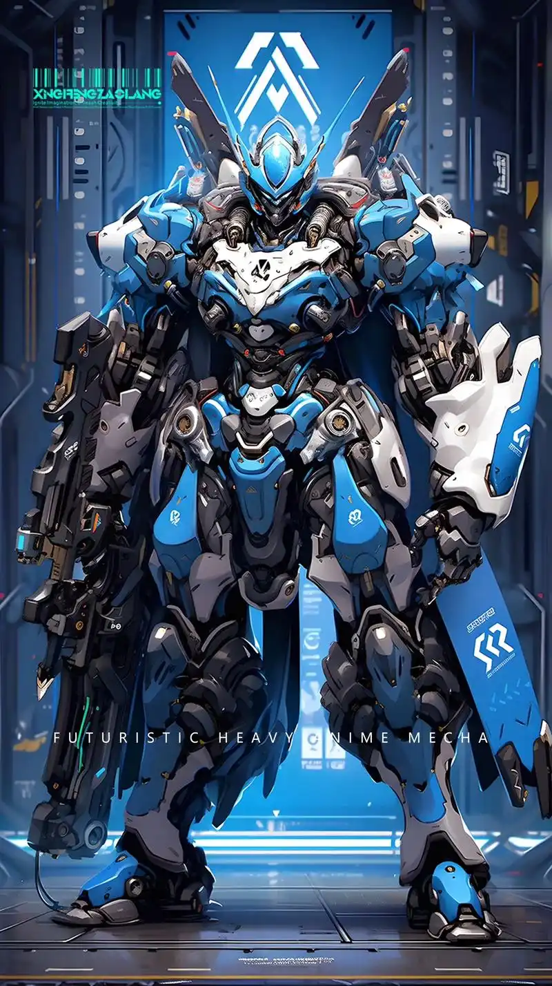 未来主义重型动漫机甲.复杂机械设计/动漫/非常详细/居中镜头 - 抖音
