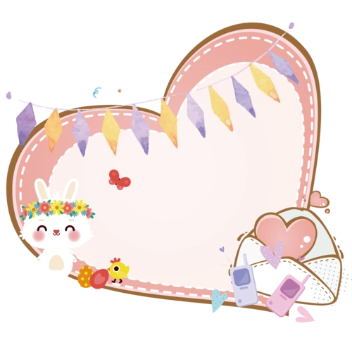 粉红色唯美动物边框图片