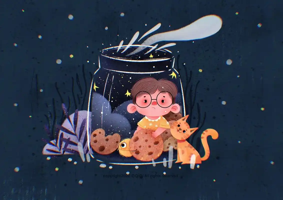 儿童插画|治愈系插画.最近画的画儿90我好喜欢啊! 柒七基础 - 抖音