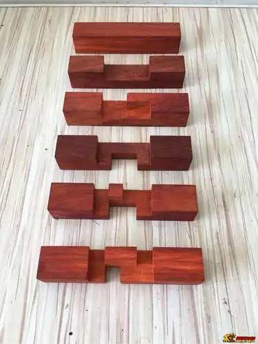 新手自制6根鲁班锁附尺寸图纸