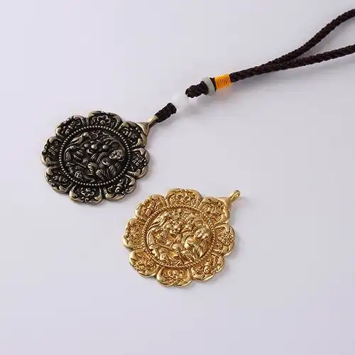 憬鸿藏传佛教纯铜本命年护身符佛像随身吊牌男女女士项坠