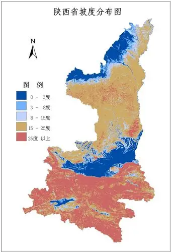 陕西省海拔与坡度分布