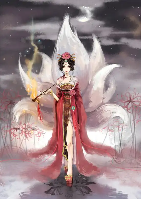 动漫女,古风,九尾狐九尾狐
