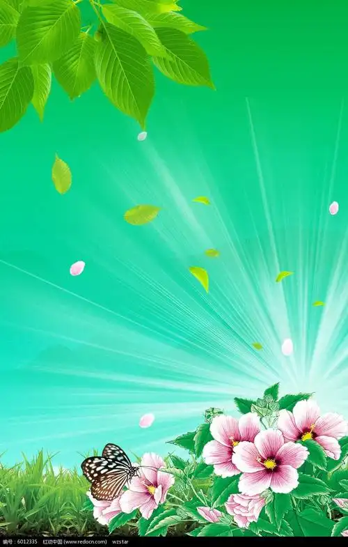 蝴蝶花卉清新背景psd素材免费下载_红动网