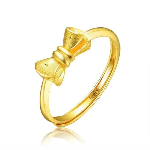 周大生 黄金戒指 女款 情有独钟足金戒指 (含工费80元)