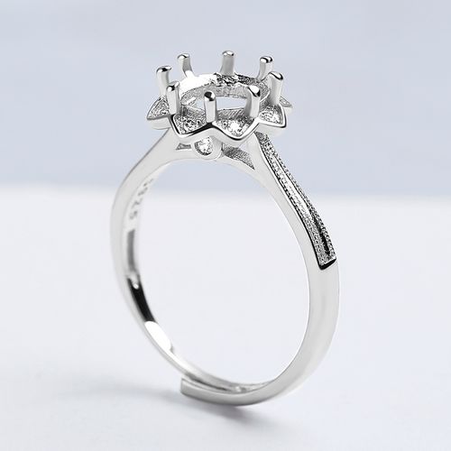 925银莫桑钻戒空托1克拉戒托八爪戒托钻石女珠宝戒指首饰镶嵌加工