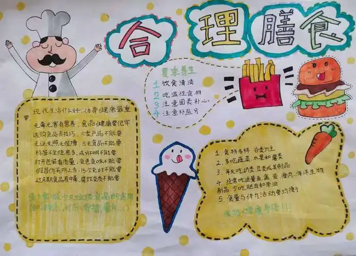 饮食与健康中的三减三少手抄报饮食健康手抄报