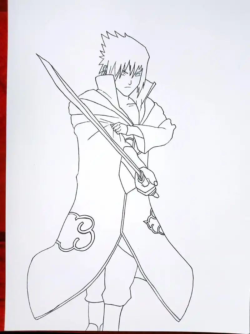 火影忍者#宇智波佐助 #马克笔手绘过程图 - 抖音