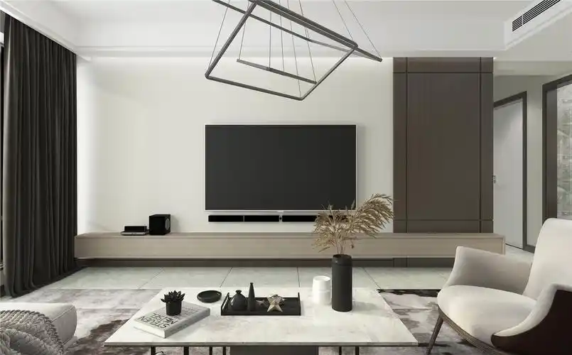 电视背景墙装修效果图130㎡现代简约风格电视背景墙装修效果图180㎡
