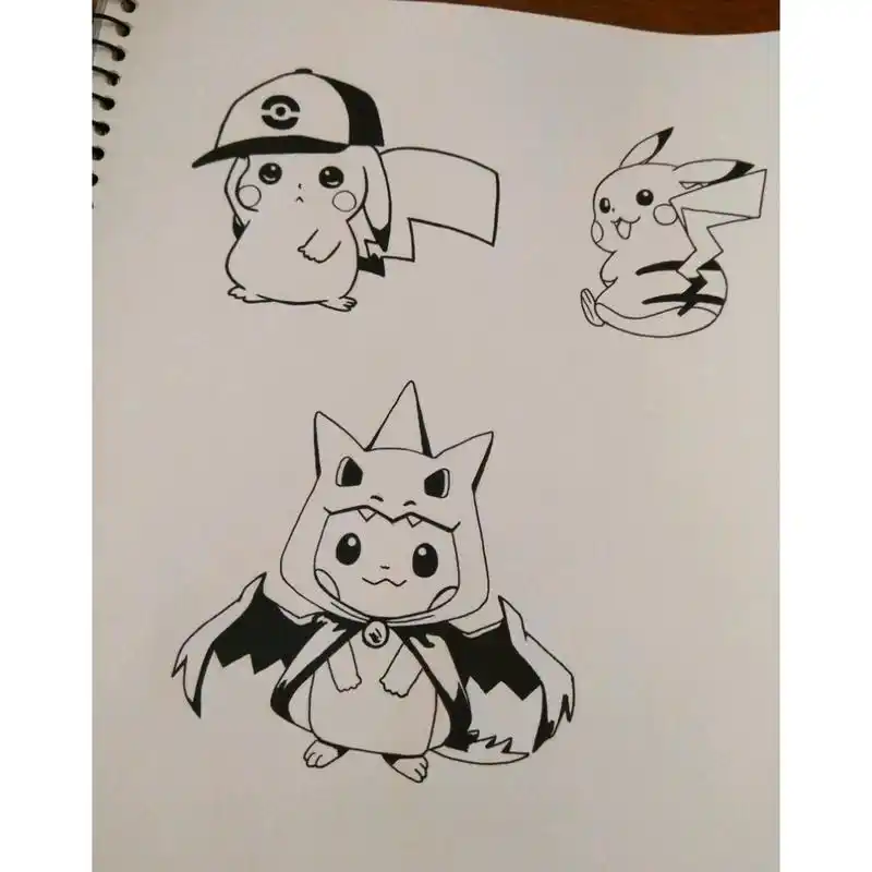 可爱63 6165的皮卡丘简笔画 #简笔画教程